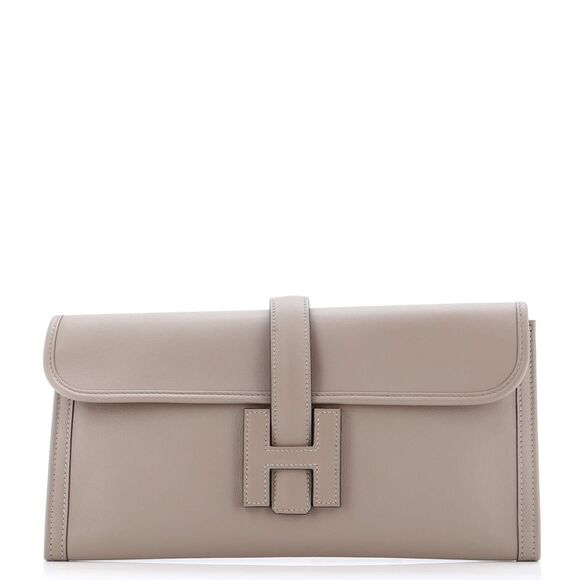 Hermes Jige Elan Clutch Swift 29 Gray - Picture 1 of 9